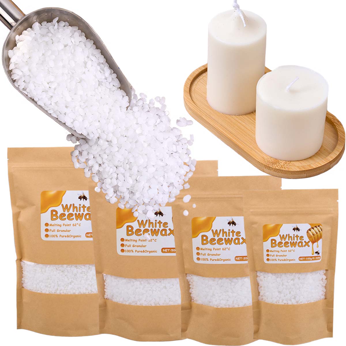 Candle Making Scents - White Beeswax Pure Natural Granular Scented