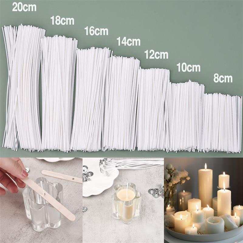 Soy Wax Pillar Blend - 50/100Pcs Waxed Cotton Candle Wicks Set
