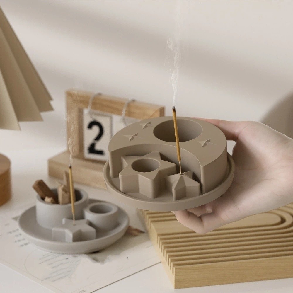 Candle Making Thermometer - Handmade Moon Candlestick Silicone Mold Non-stick