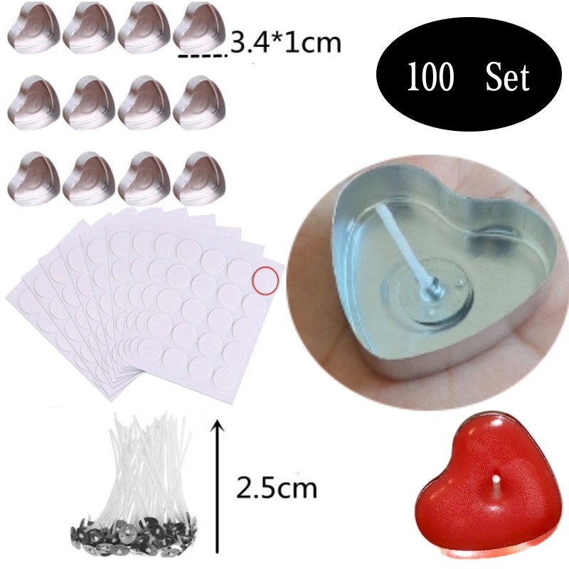 100 Sets Heart shaped Empty Al - Candle Making Kits recension och pris
