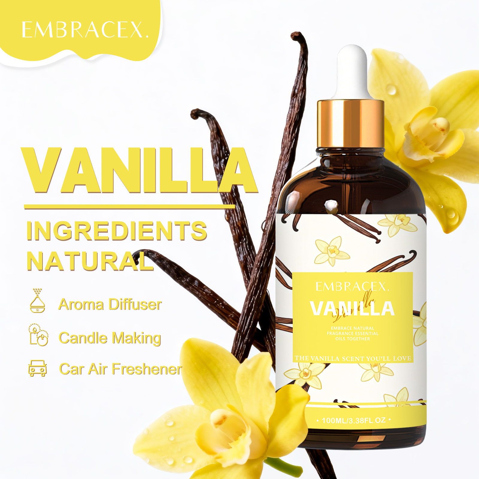 100ml Vanilla Essential Oil Bo - Candle Making Oil Scents recension och pris