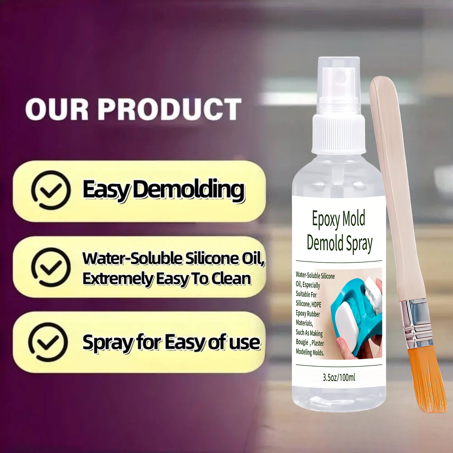 Epoxy Mold Demold Spray, Fast- - Candle Mold Silicone recension och pris