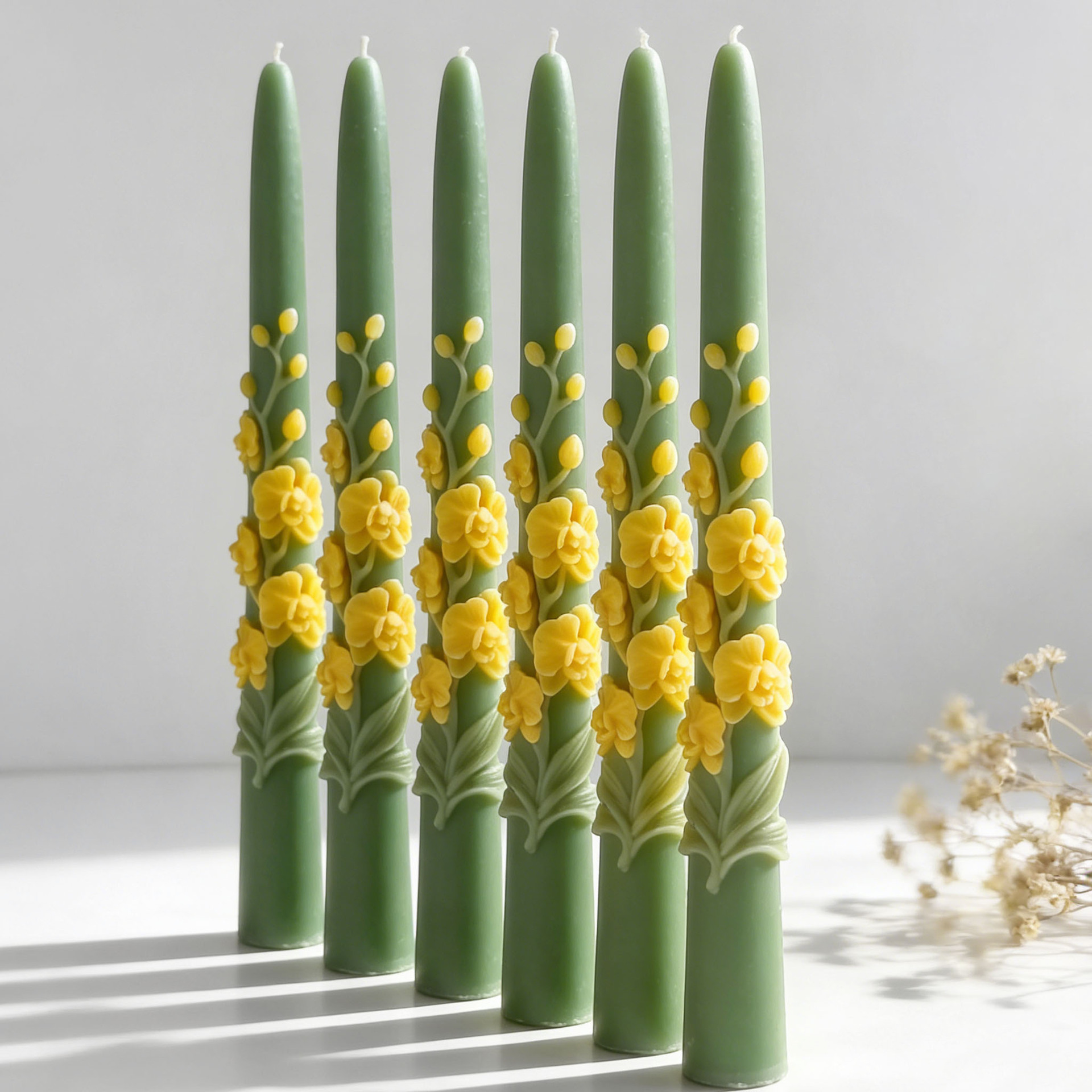 Long Pole Flower Taper Candle  - Soy Wax Pillar Blend recension och pris