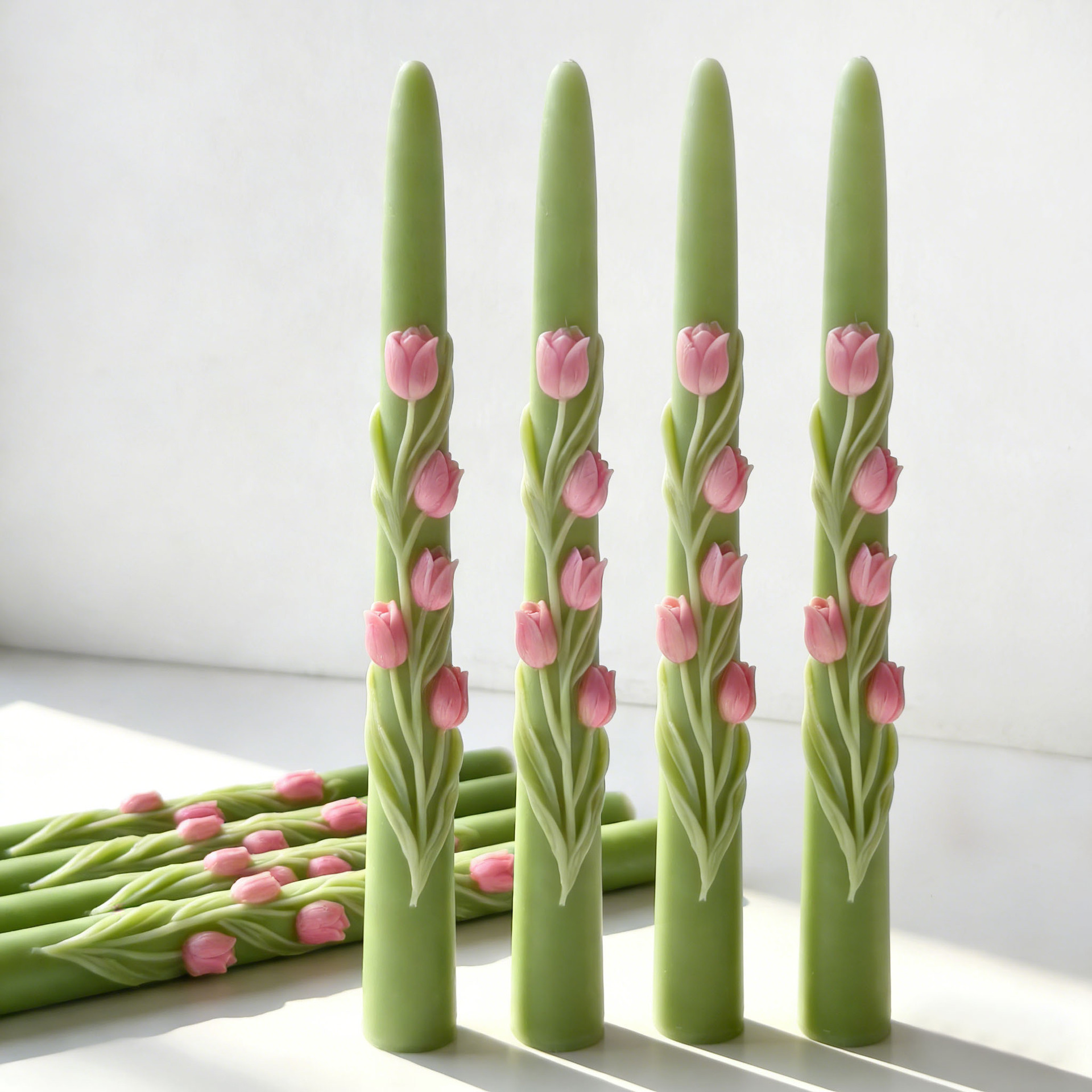 Long Pole Flower Taper Candle  - Soy Wax Pillar Blend recension och pris