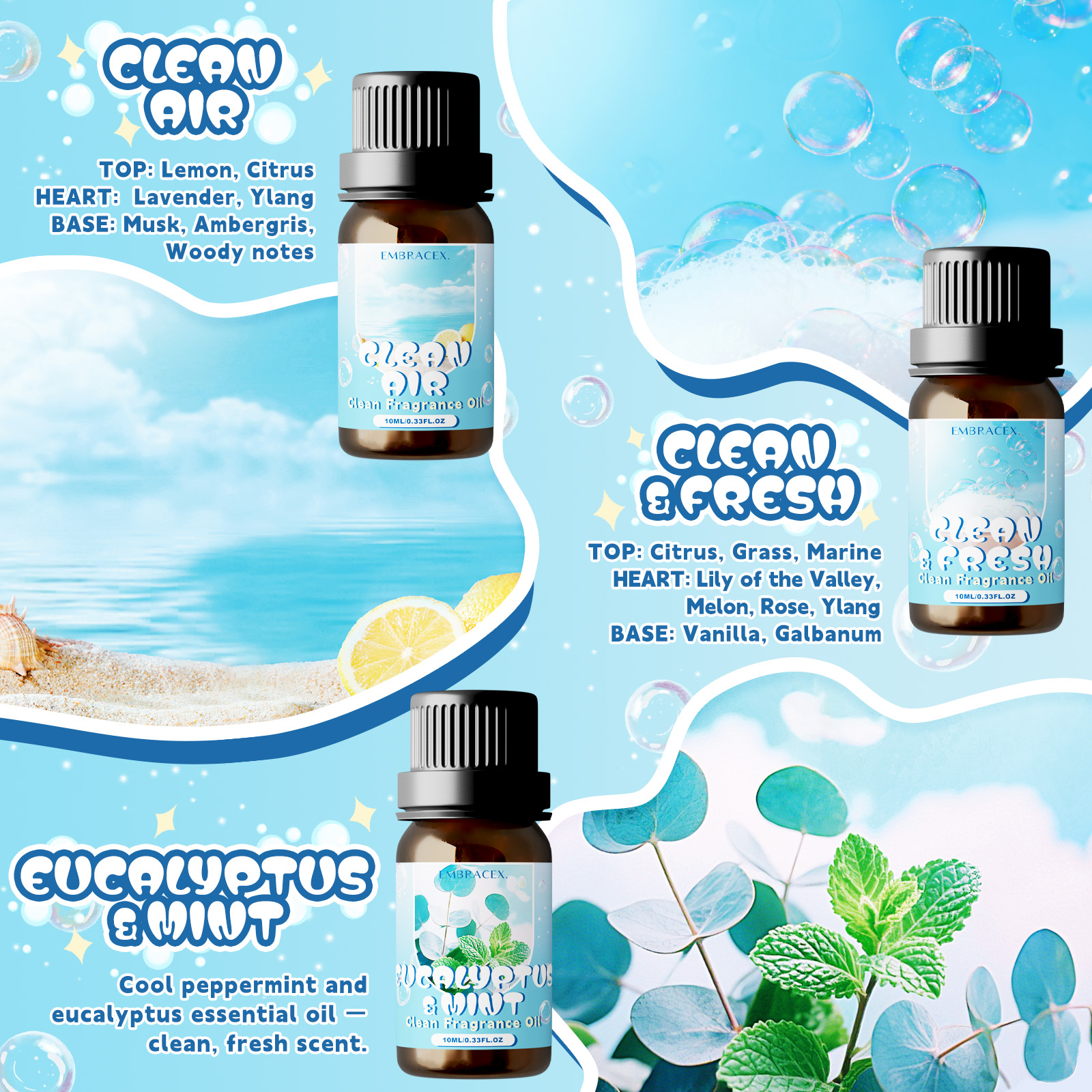 10ml Clean Fresh Essential Oil - Candle Making Oil Scents recension och pris