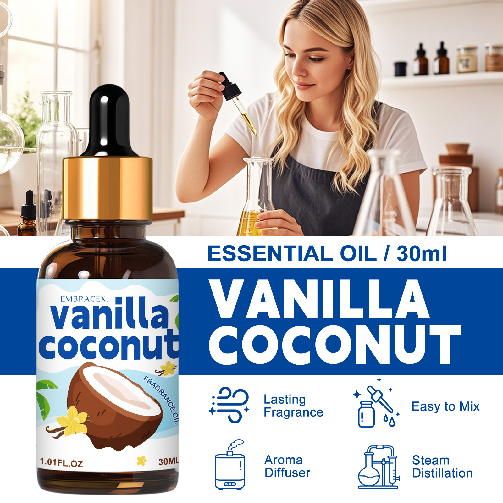 30ml Vanilla Coconut Essential - Candle Making Scents recension och pris