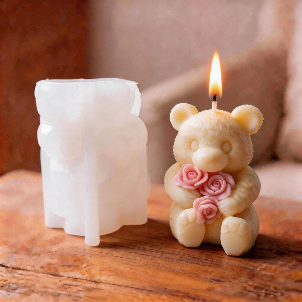 Teddy Bear Candle Mold Fluffy  - Candle Making Workshops recension och pris