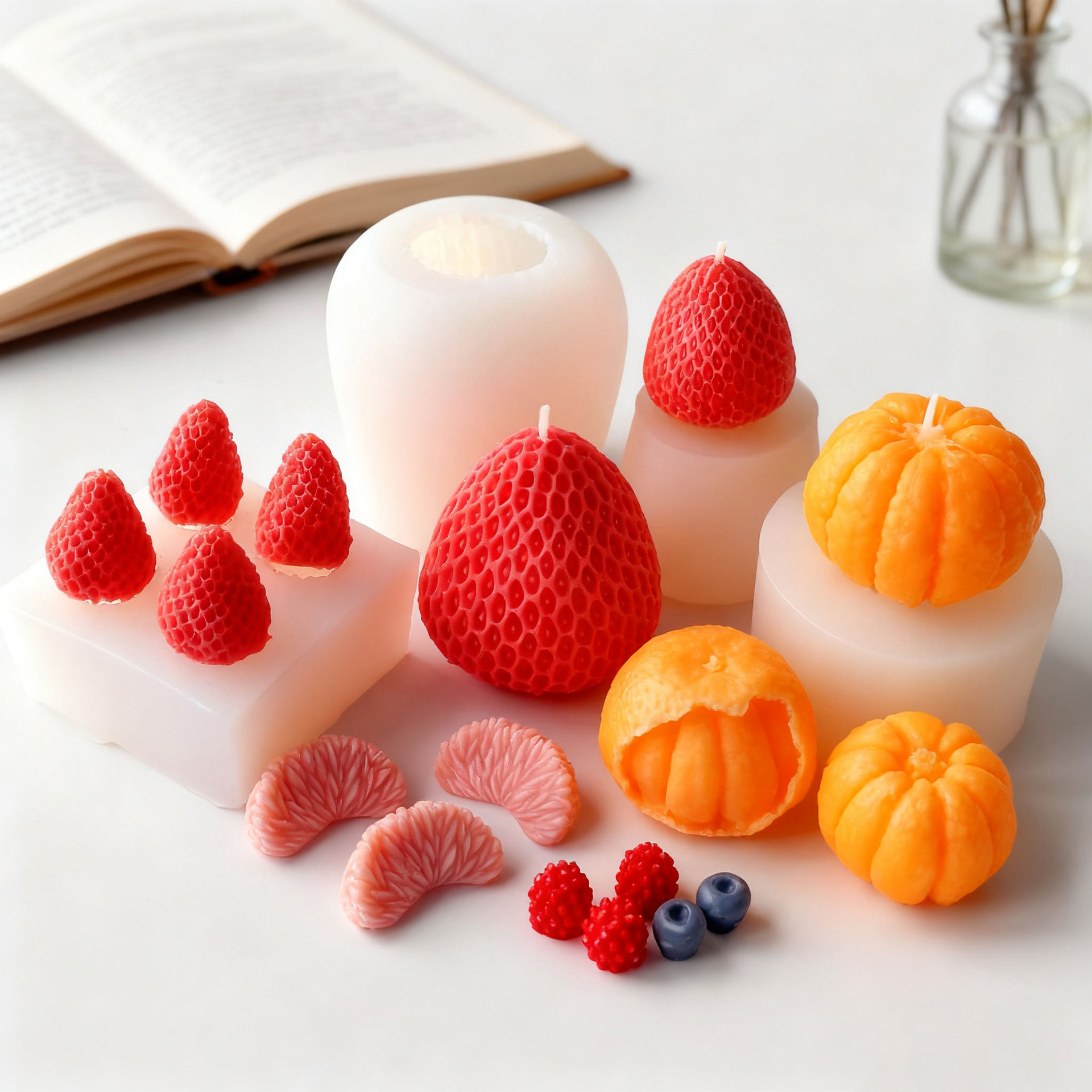 Fruit modeling silicone candle - Soy Wax Pillar Blend recension och pris