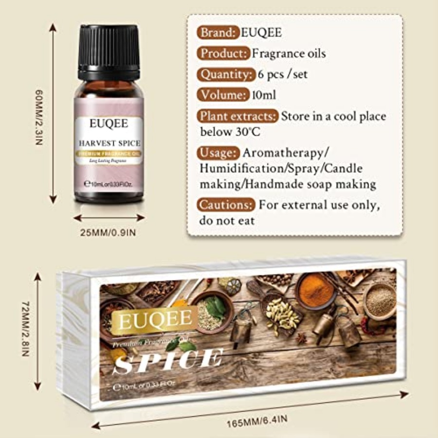 EUQEE 6PCS Spice Autumn Fragra - Candle Making Oil Scents recension och pris