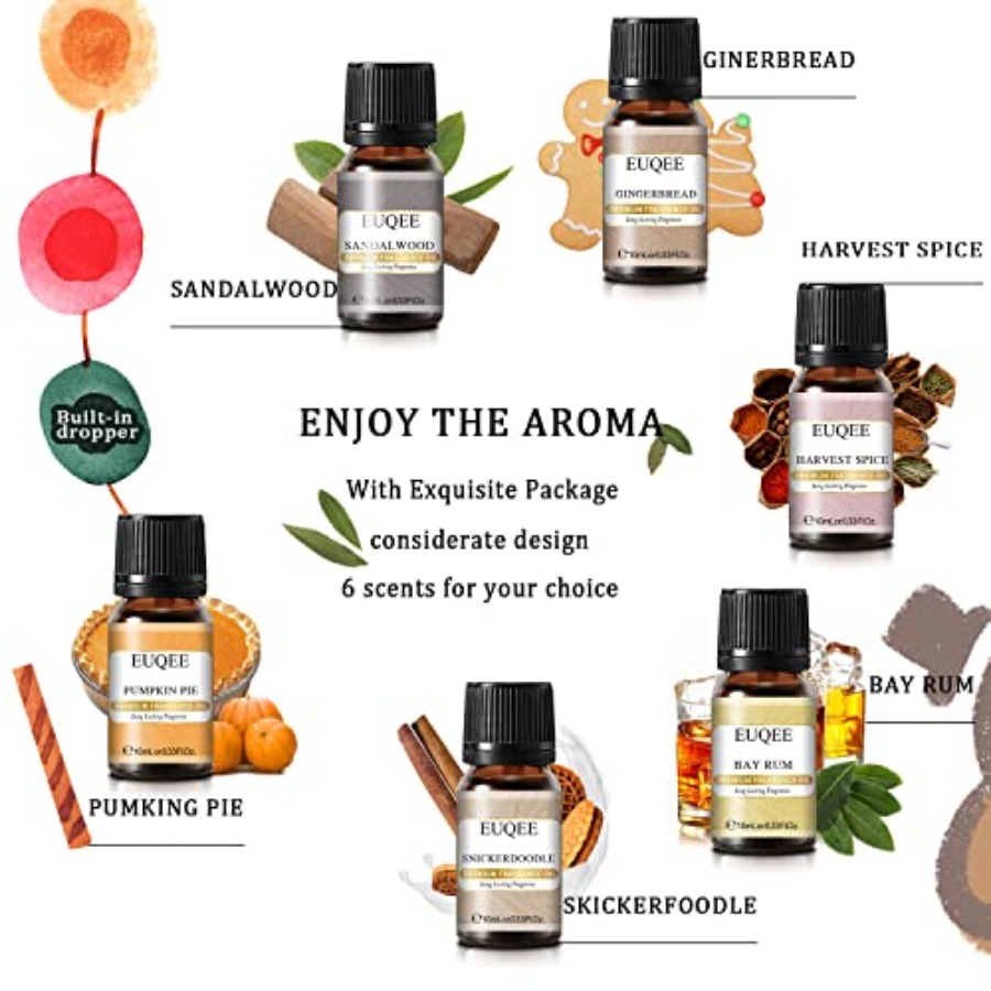 EUQEE 6PCS Spice Autumn Fragra - Candle Making Oil Scents recension och pris