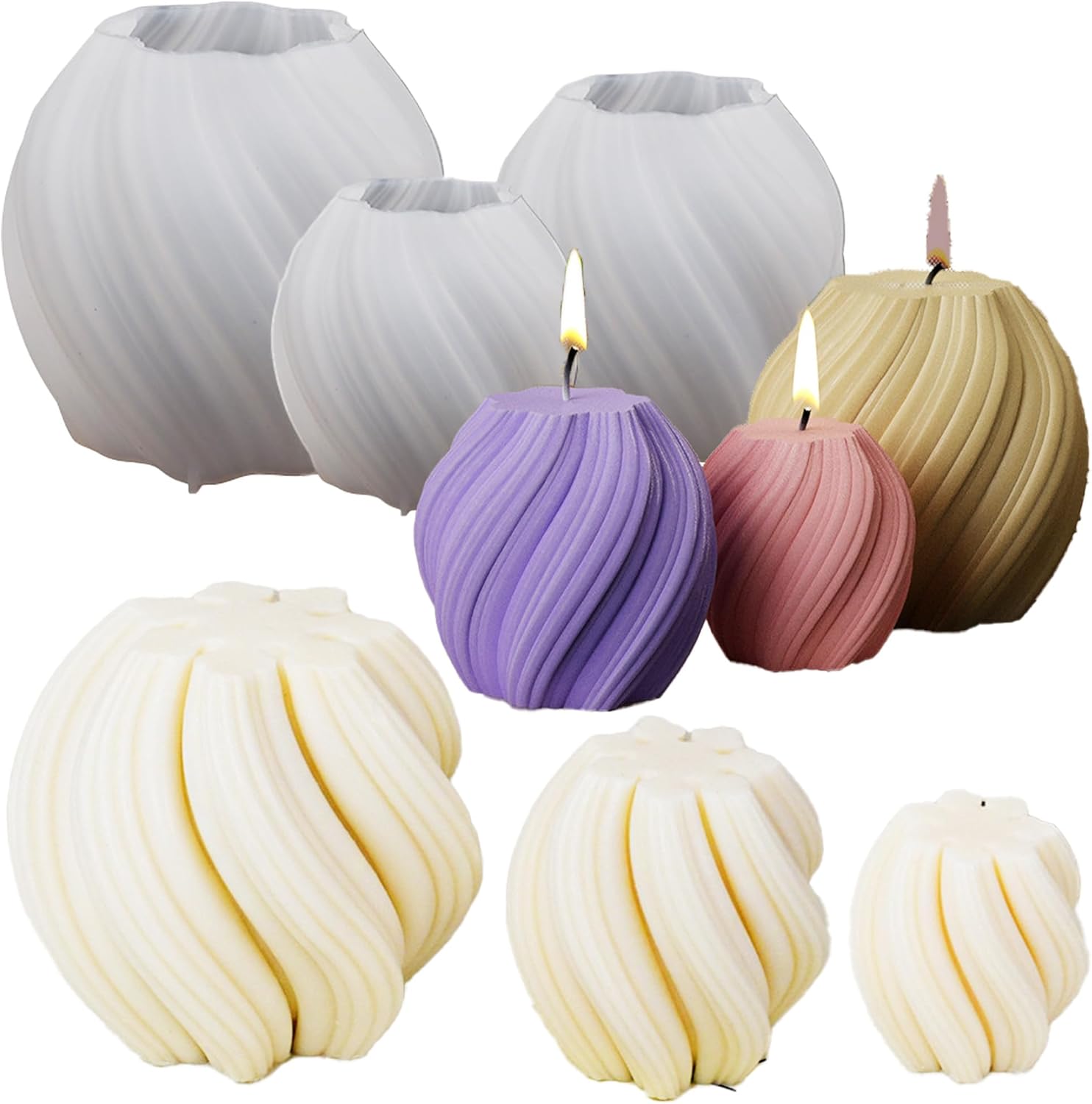 3 Pack Wave Candle Molds - Mul - Candle Mold Silicone recension och pris