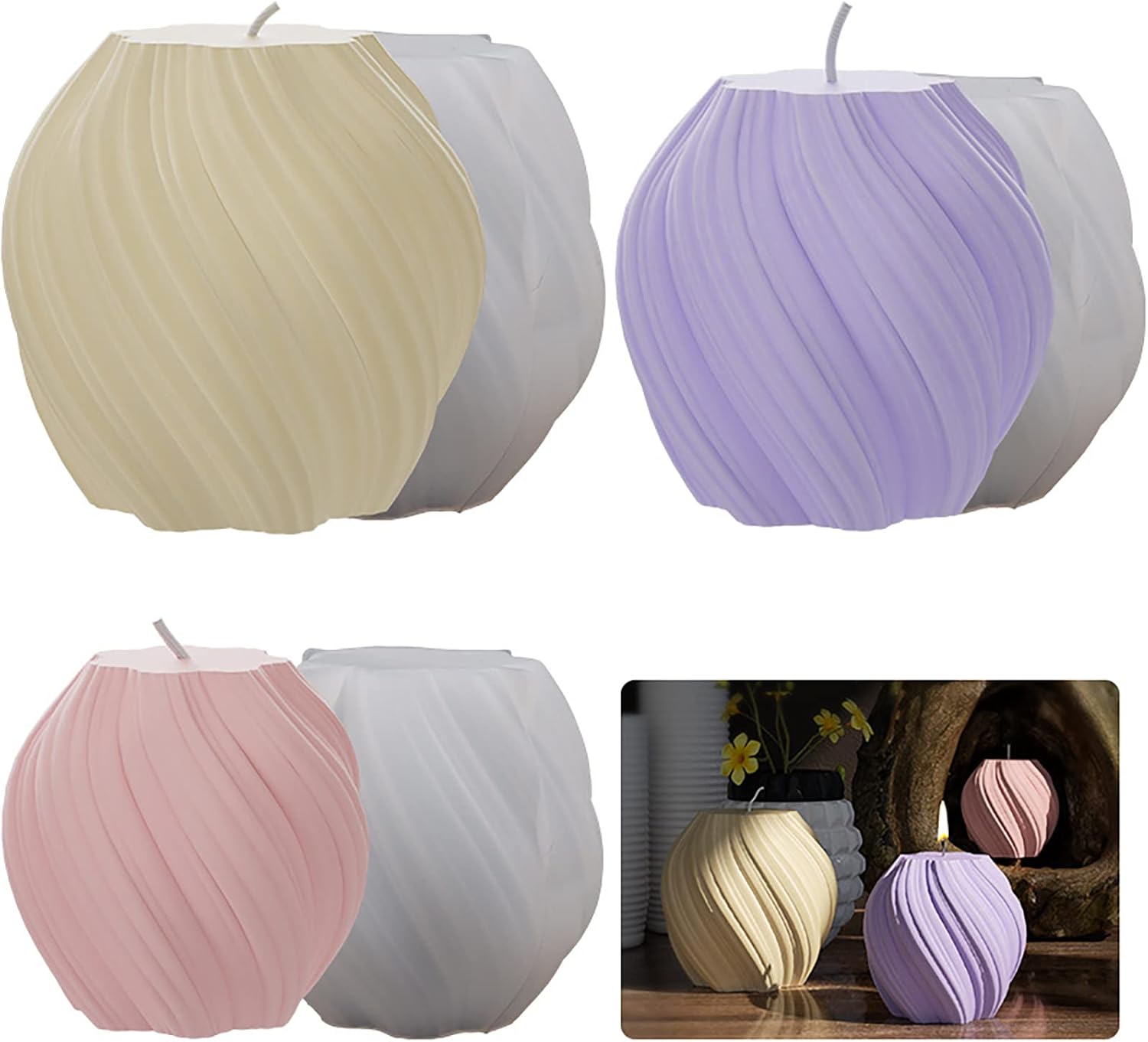 3 Pack Wave Candle Molds - Mul - Candle Mold Silicone recension och pris