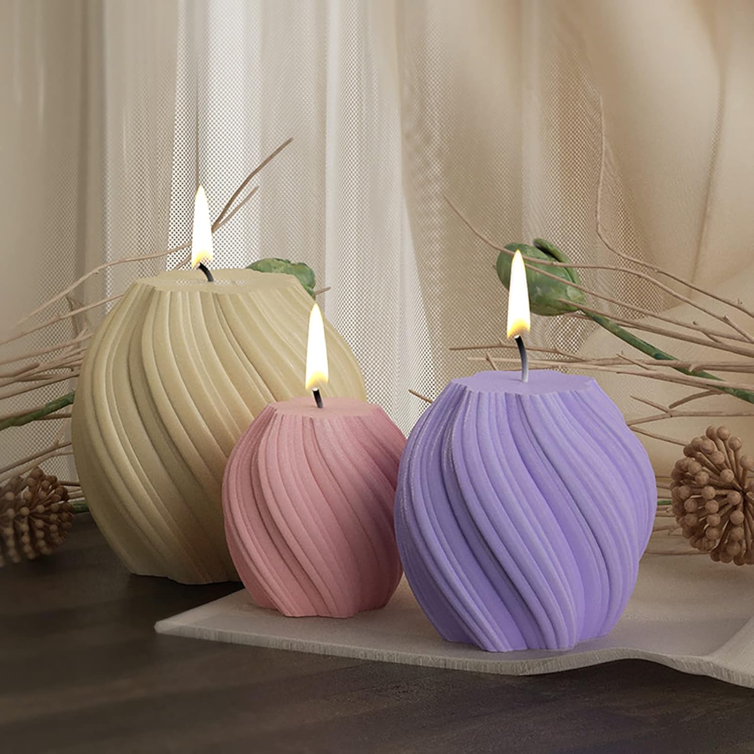 3 Pack Wave Candle Molds - Mul - Candle Mold Silicone recension och pris