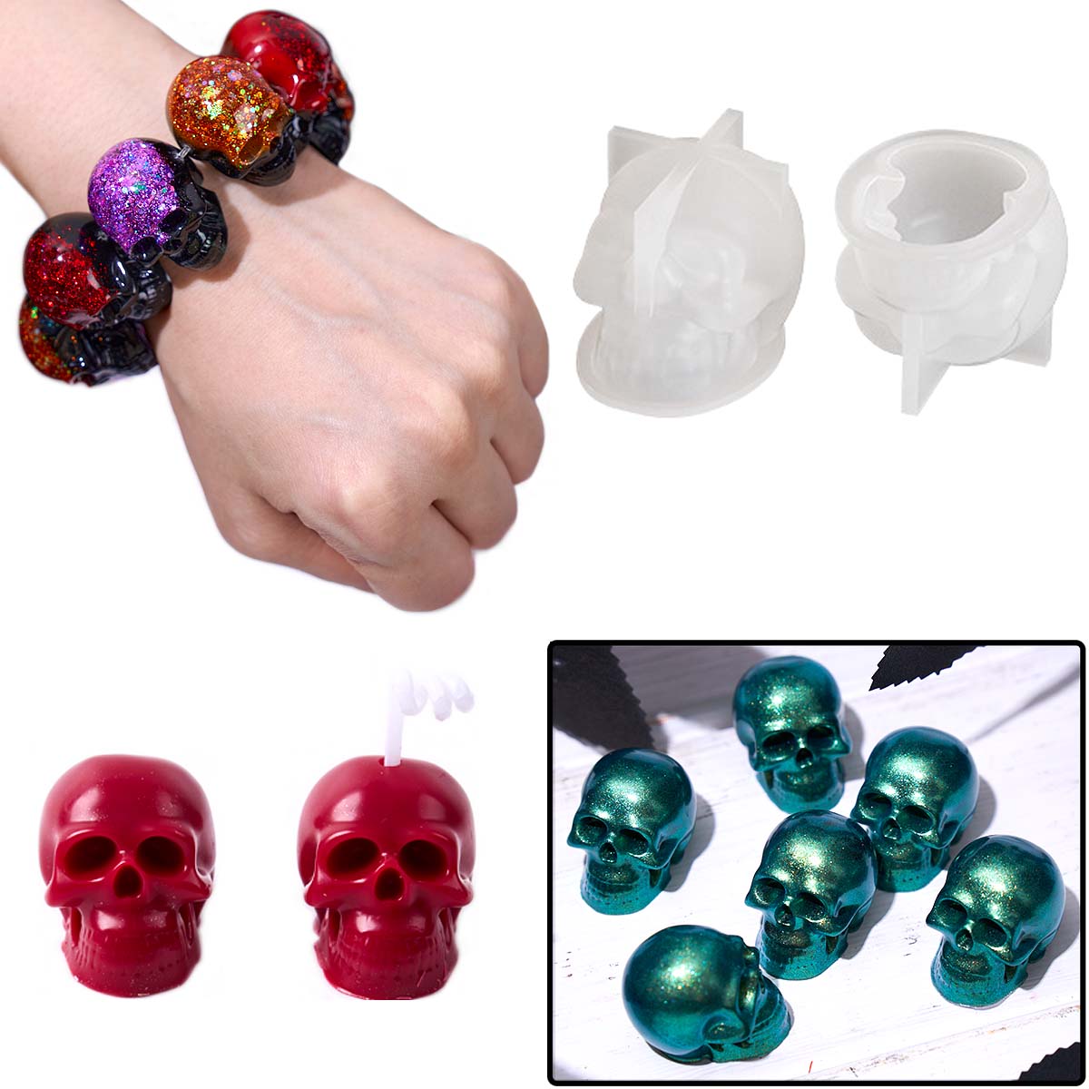 Halloween Ornament Mini Skull  - Candle Mold Silicone recension och pris