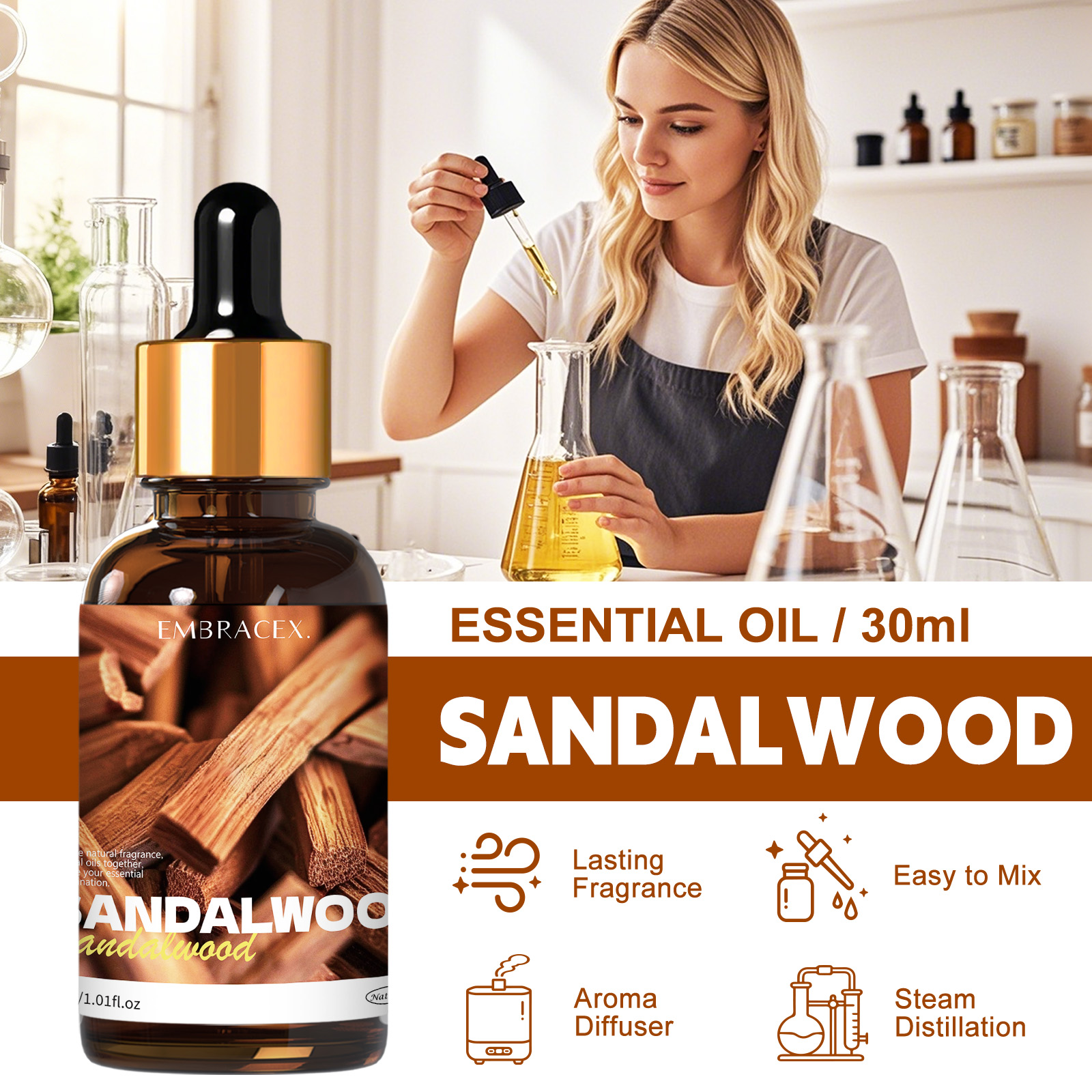 30ml Sandalwood Natural Plant  - Candle Making Oil Scents recension och pris